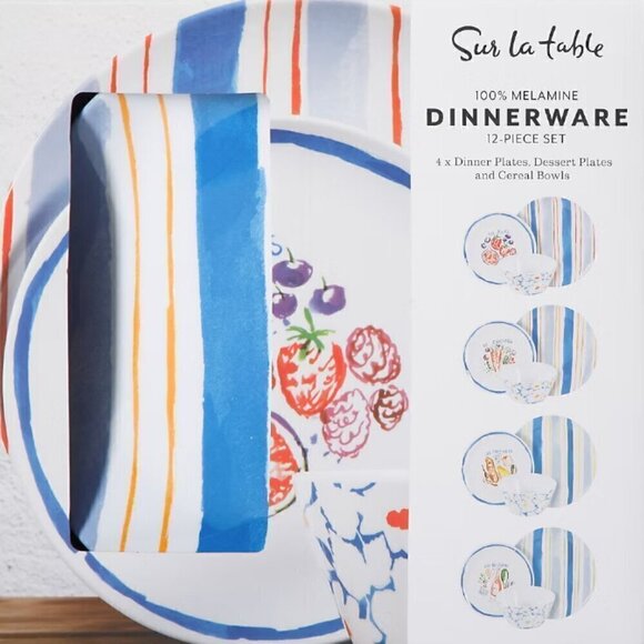 Sur La Table 12-Pc. Melamine Dinnerware Set | NWT - Picture 1 of 5